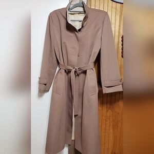 Vintage Forecaster Belted Trench Coat 13/14 Women Pockets Button Down Front